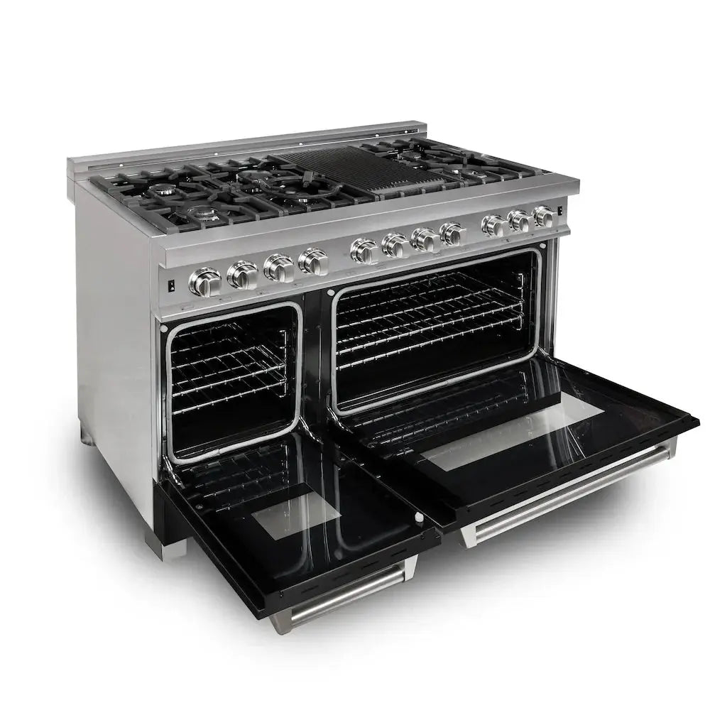 ZLINE 48" Bundle Range RAS-BLM-48 & Range Hood 8654BLM-48, 2KP-RASBLMRH48 by Farmhouse Kitchen and Bath