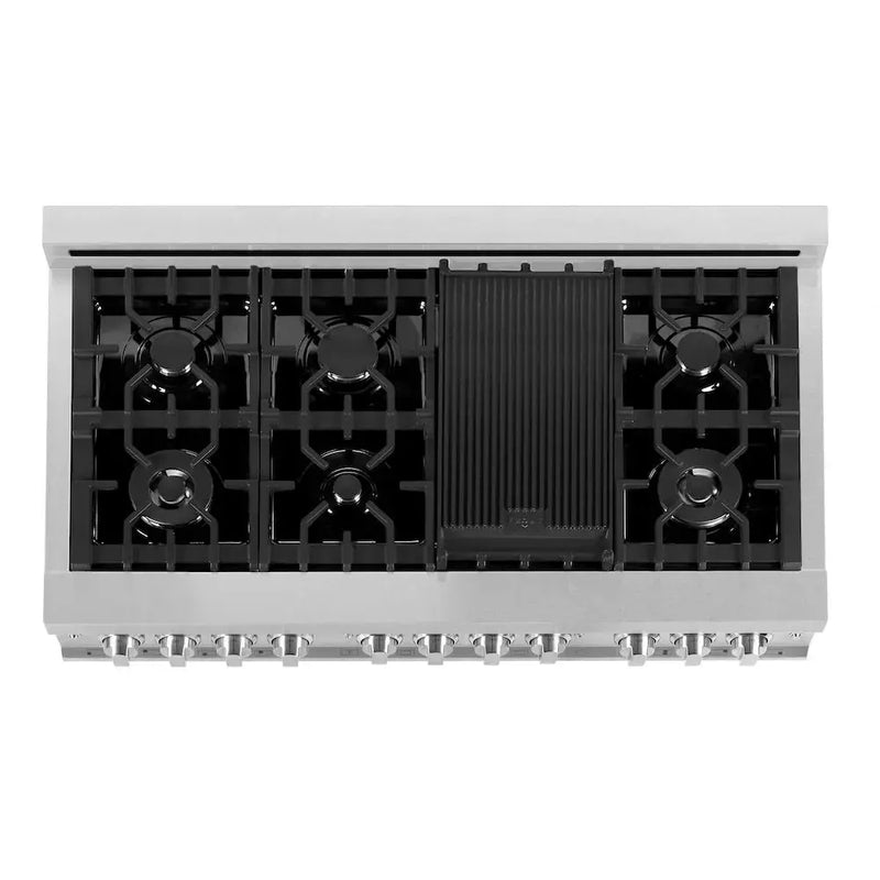 ZLINE 48" Bundle Range RAS-BLM-48 & Range Hood 8654BLM-48, 2KP-RASBLMRH48 by Farmhouse Kitchen and Bath