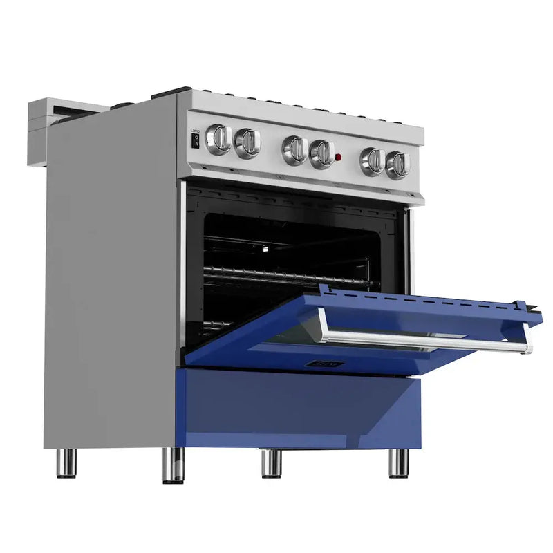 ZLINE 30" Bundle Range RAS-BM-30 & Range Hood 8654BM-30, 2KP-RASBMRH30 by Farmhouse Kitchen and Bath