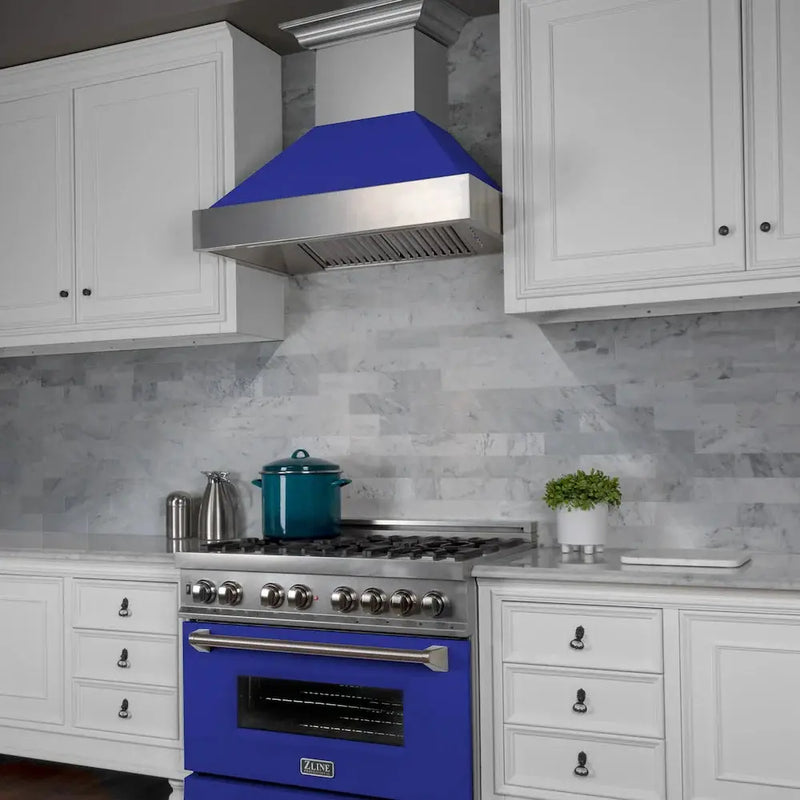 ZLINE 36" Bundle Range RAS-BM-36 & Range Hood 8654BM-36, 2KP-RASBMRH36 by Farmhouse Kitchen and Bath
