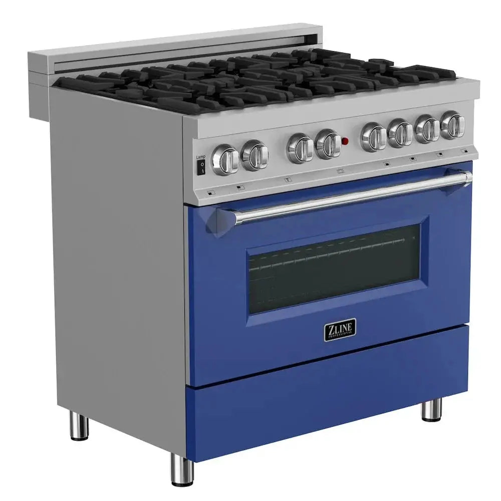 ZLINE 36" Bundle Range RAS-BM-36 & Range Hood 8654BM-36, 2KP-RASBMRH36 by Farmhouse Kitchen and Bath