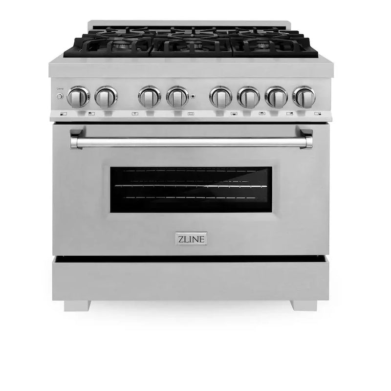 ZLINE 36" Bundled Stainless DualRange RangeHood Dishwasher 3KP-RASRH36-DW by Farmhouse Kitchen and Bath