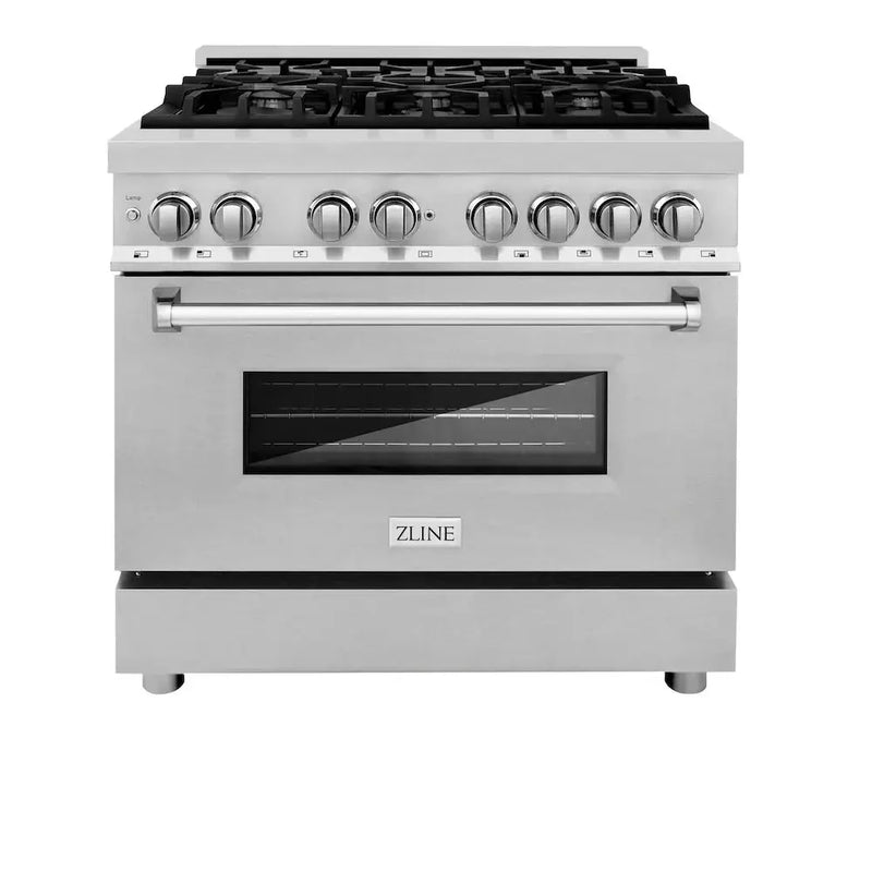 ZLINE 36" Bundle Range RA-SN-36 & Range Hood KB-36, 2KP-RASNRH36 by Farmhouse Kitchen and Bath