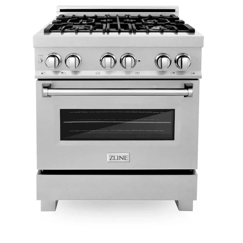 ZLINE 30" Bundle Range RAS-SN-30 & Range Hood 8654SN-30, 2KP-RASSNRH30 by Farmhouse Kitchen and Bath