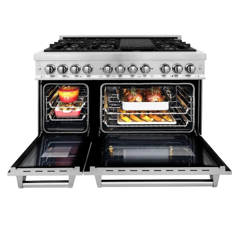 ZLINE 48" Bundled Stainless DualRange RangeHood Dishwasher 3KP-RARH48-DW by Farmhouse Kitchen and Bath