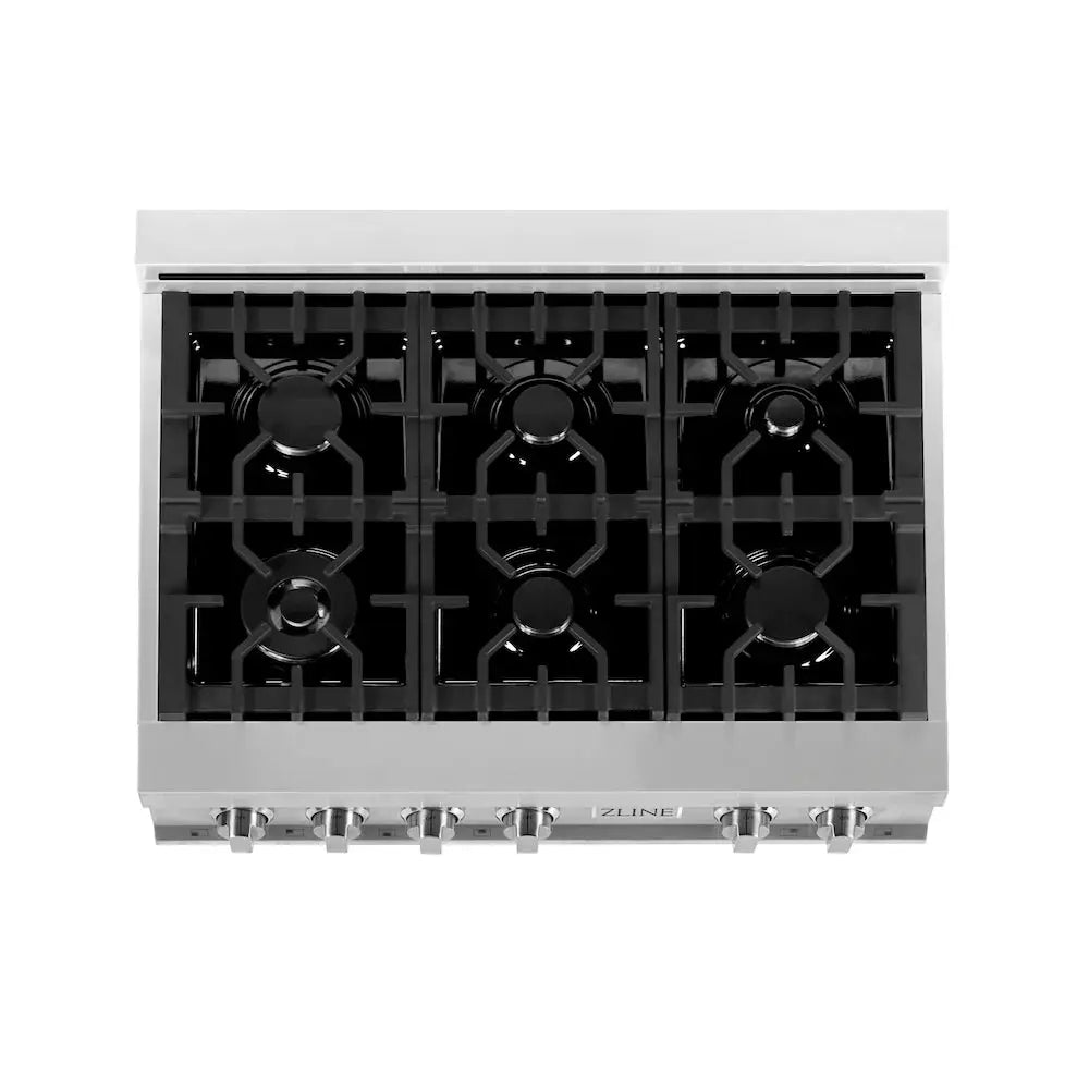 ZLINE Kitchen Package Refrigerator, Rangetop, Rangehood, Wall Oven, 4KPR-RTRH36-AWD by Farmhouse Kitchen and Bath