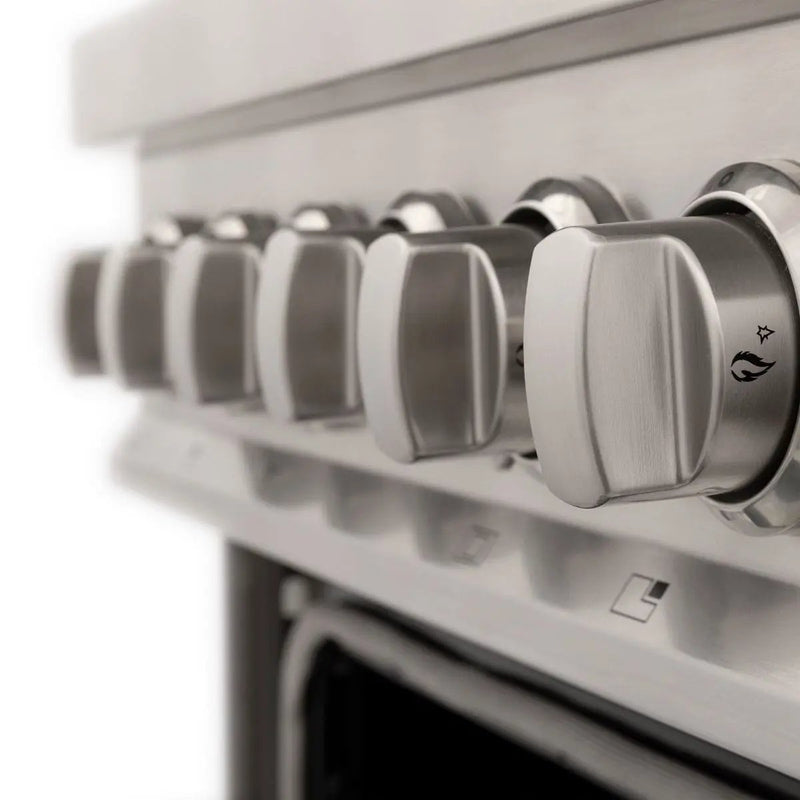 ZLINE 24" Dual Fuel Range, Stainless Steel, Brass Burners, RA-BR-24 by Farmhouse Kitchen and Bath