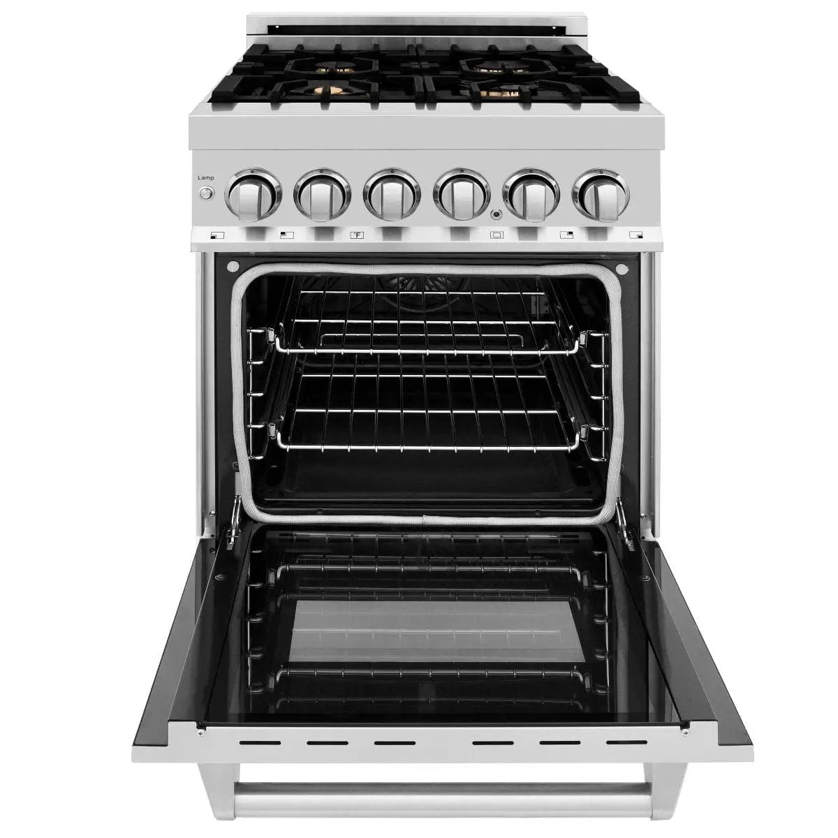 ZLINE 24" Dual Fuel Range, Stainless Steel, Brass Burners, RA-BR-24 by Farmhouse Kitchen and Bath