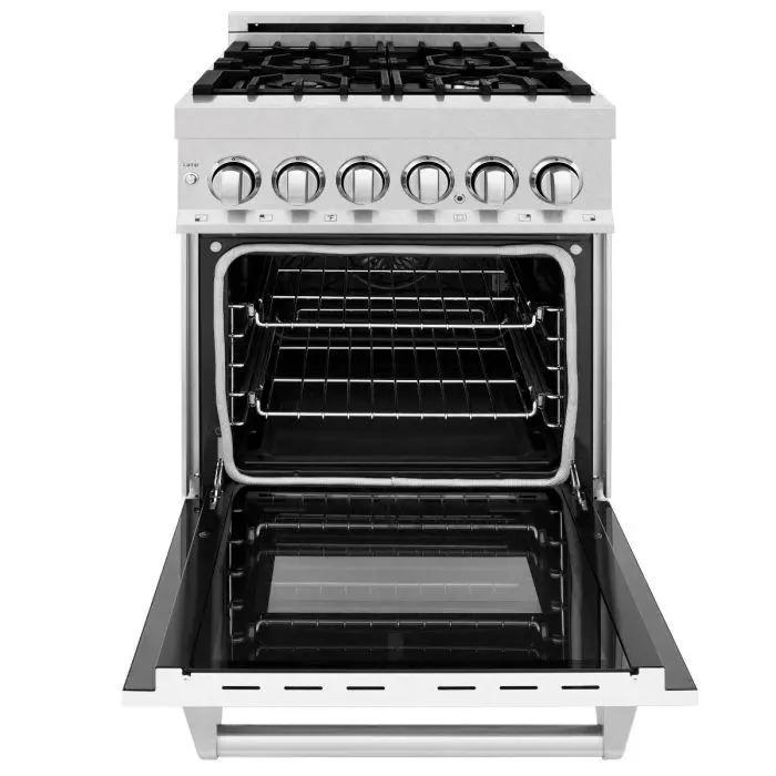 ZLINE 24" Professional Dual Fuel Range, Matte White Door, RA-WM-24 by Farmhouse Kitchen and Bath