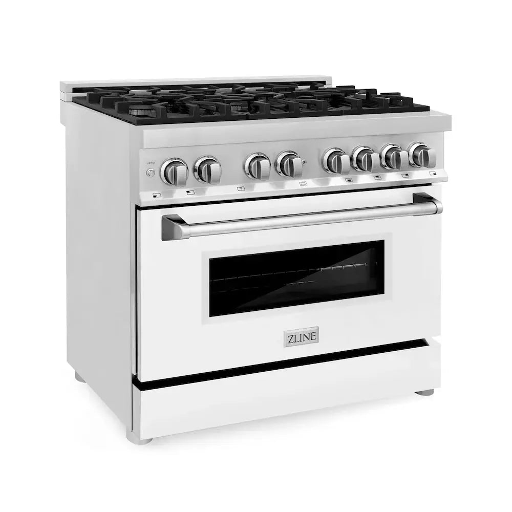 ZLINE 36" Bundle Range RA36 & Range Hood KB-36, 2KP-RAWMRH36 by Farmhouse Kitchen and Bath