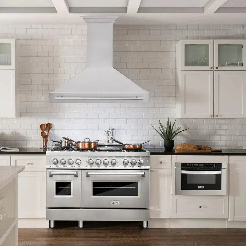 ZLINE 48" Autograph Stainless Black Wall Range Hood, 8654STX-BLM-48 by Farmhouse Kitchen and Bath