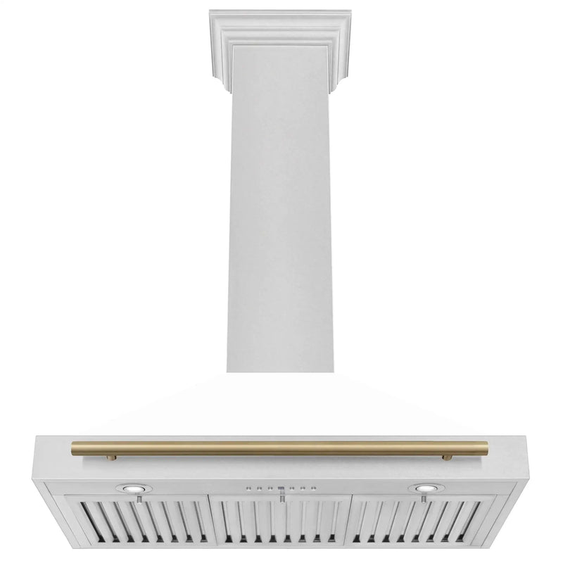 ZLINE 48" Autograph Stainless Wall Range Hood KB4SNZ-WM48-CB by Farmhouse Kitchen and Bath