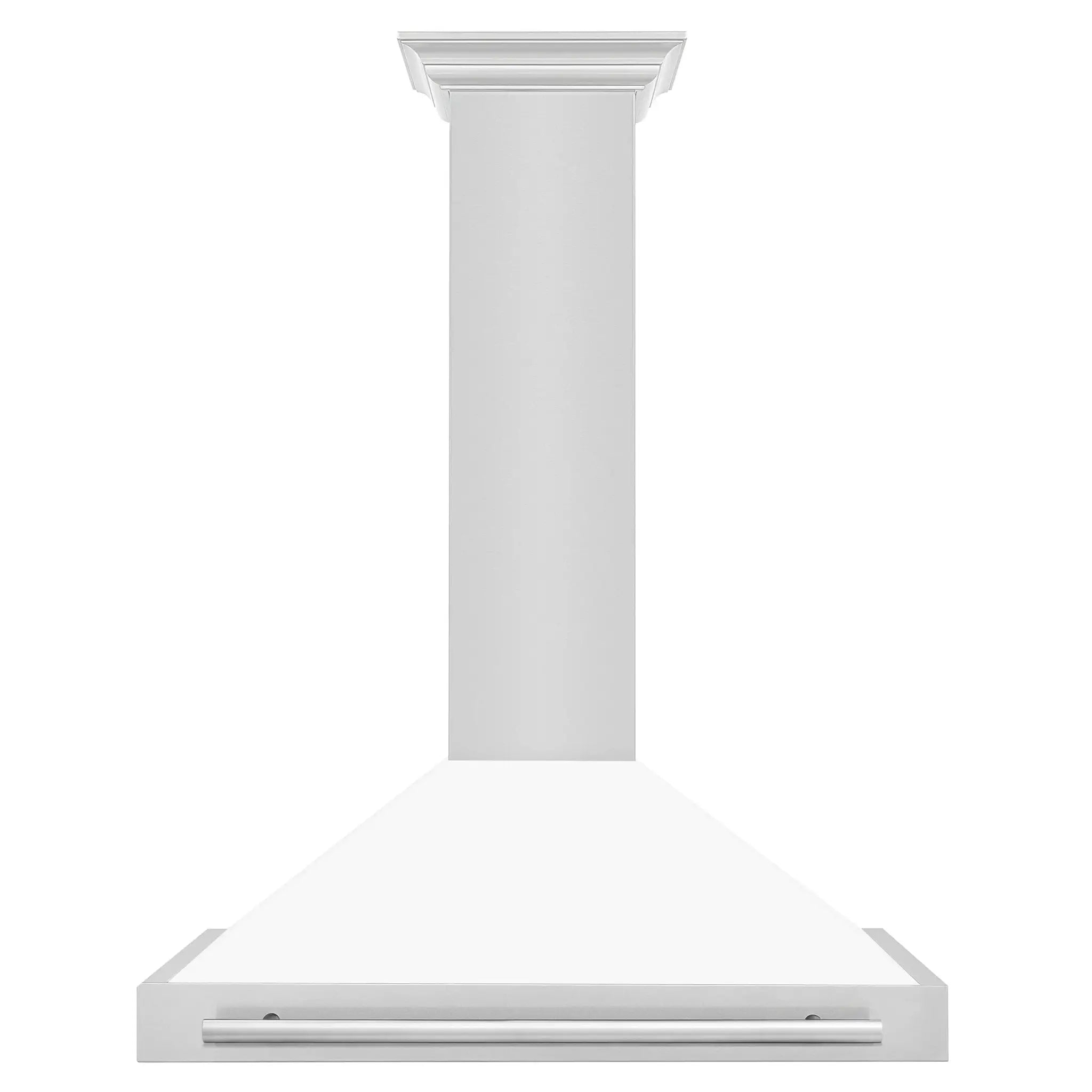 ZLINE 36" Stainless Hood, White Matte, Stainless Handle KB4STX-WM-36 by Farmhouse Kitchen and Bath