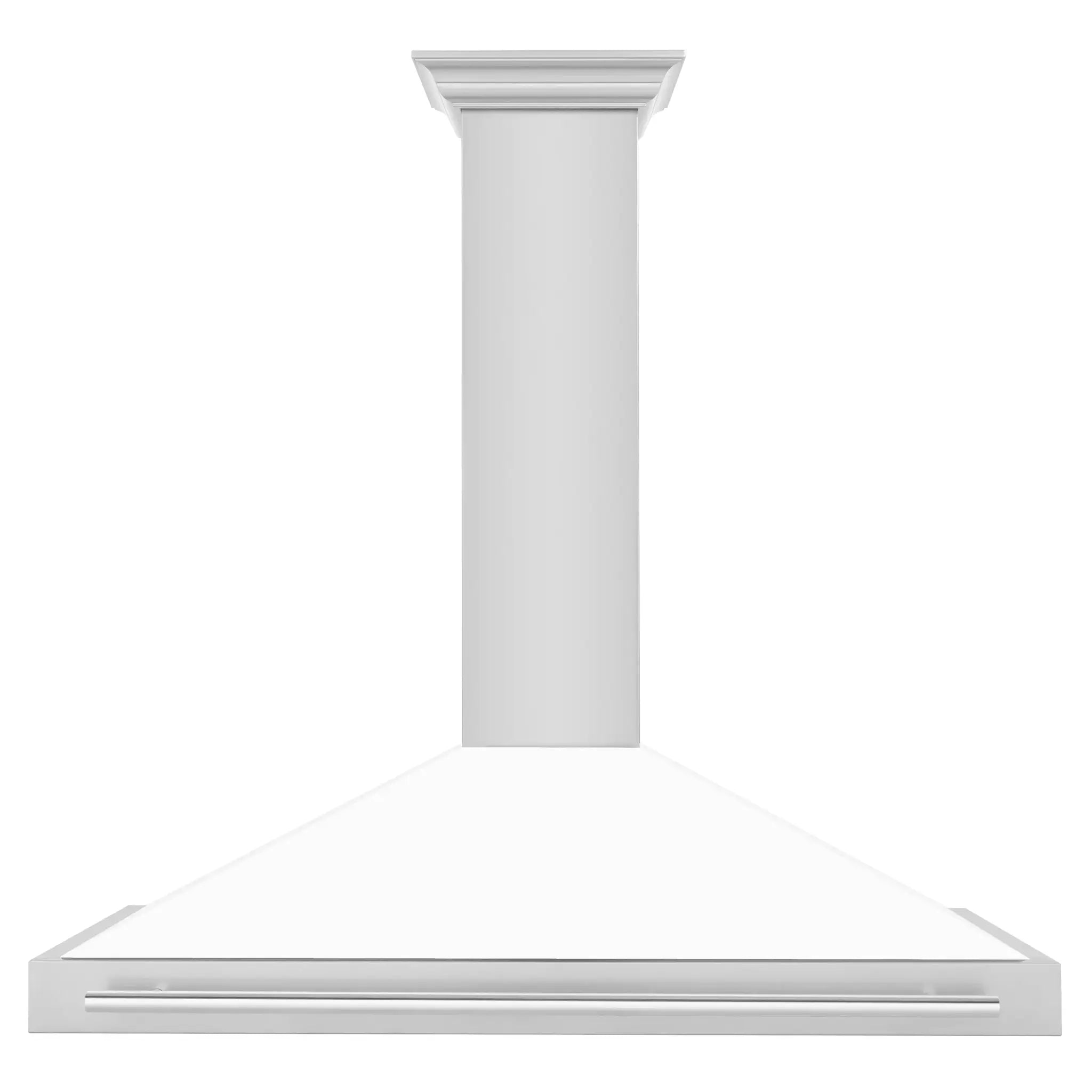 ZLINE 48" Stainless Hood, White Matte, Stainless Handle KB4STX-WM-48 by Farmhouse Kitchen and Bath