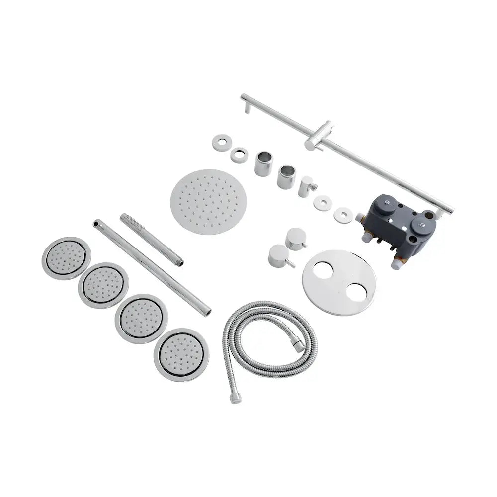 ZLINE Emerald Bay Thermostatic Shower System with Body Jets EMBY-SHS-T3-CH by Farmhouse Kitchen and Bath
