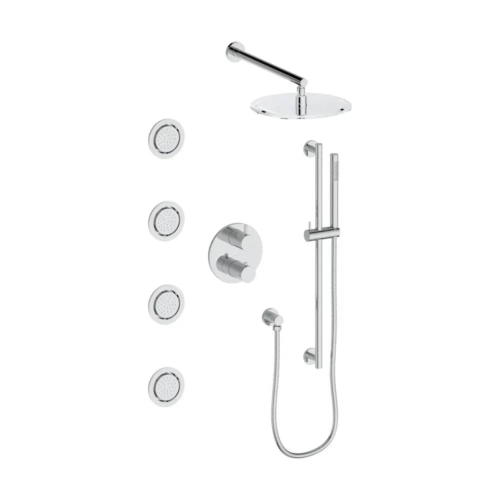 ZLINE Emerald Bay Thermostatic Shower System with Body Jets EMBY-SHS-T3-CH by Farmhouse Kitchen and Bath