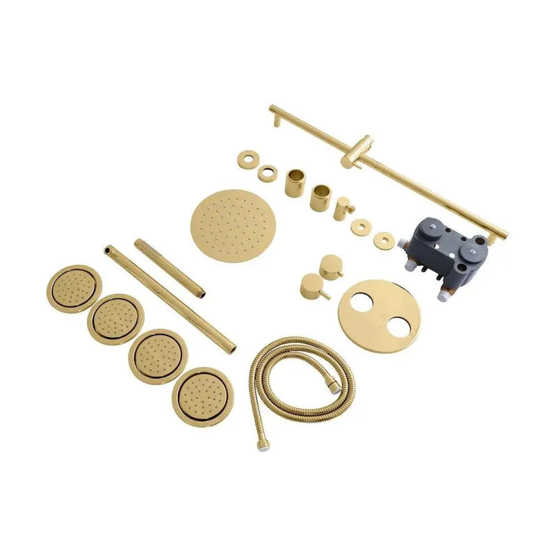 ZLINE Emerald Bay Thermostatic Shower System with Body Jets EMBY-SHS-T3-PG by Farmhouse Kitchen and Bath