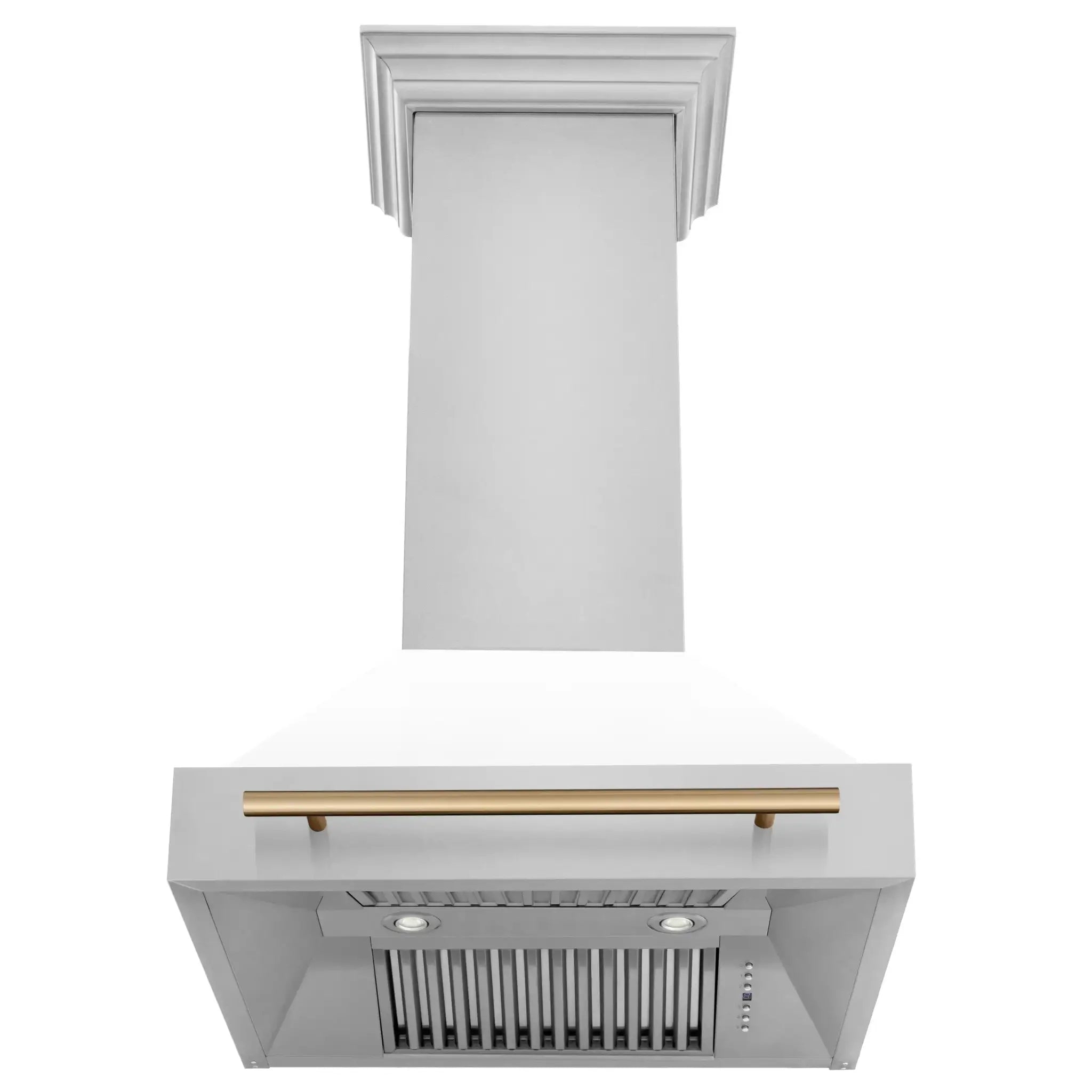 ZLINE 30" Autograph Stainless Wall Range Hood, White, 8654STZ-WM30-CB by Farmhouse Kitchen and Bath