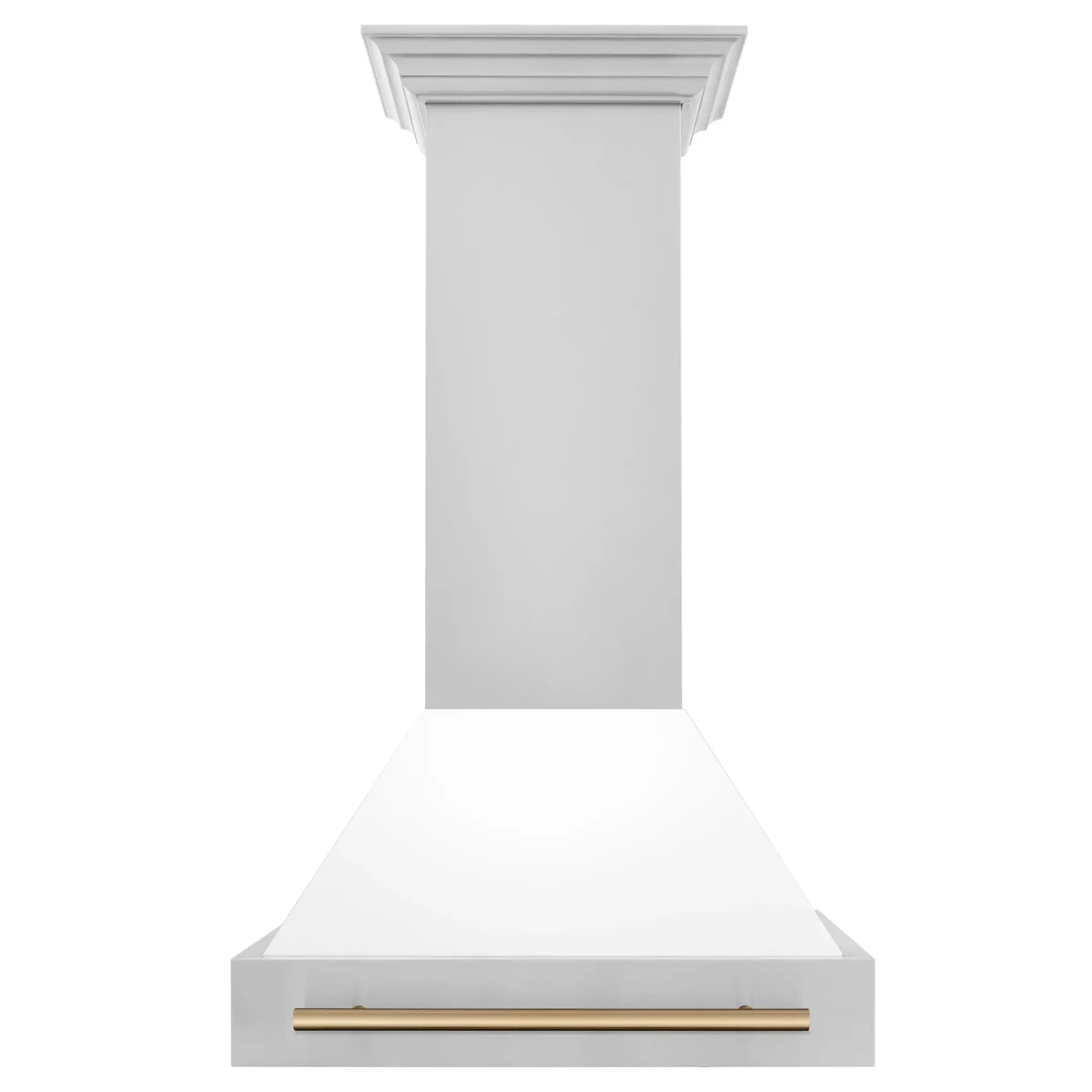 ZLINE 30" Autograph Stainless Wall Range Hood, White, 8654STZ-WM30-CB by Farmhouse Kitchen and Bath