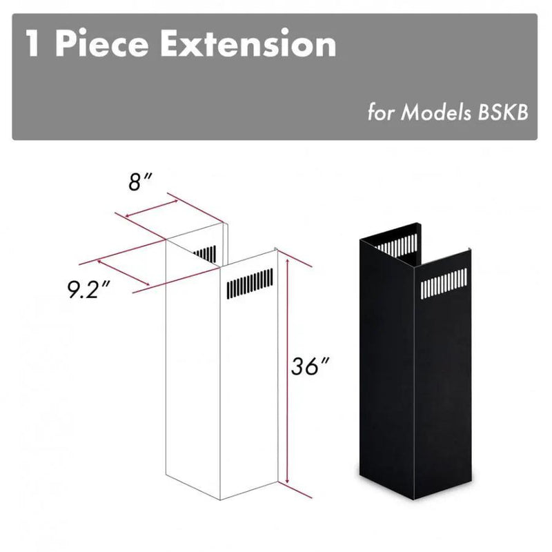 ZLINE 1-36" Chimney Extension, 9'-10' Ceiling, 1PCEXT-BSKBN by Farmhouse Kitchen and Bath