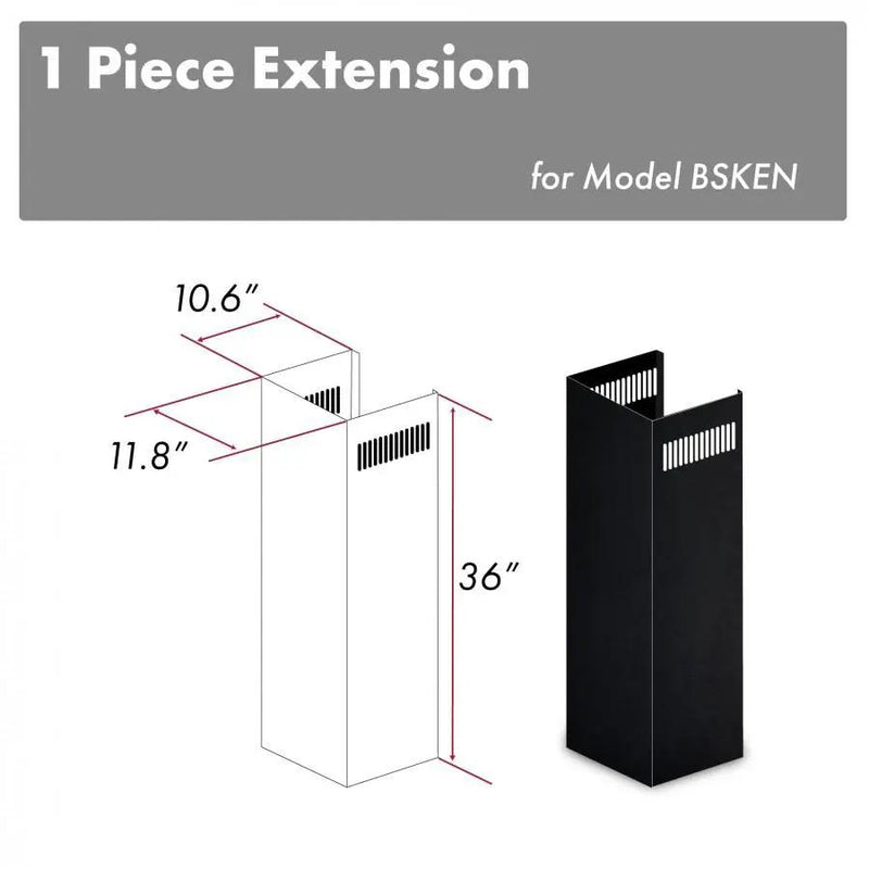 ZLINE 1-36 in. Chimney Extension for 9 ft. to 10 ft. Ceilings, 1PCEXT-BSKEN by Farmhouse Kitchen and Bath