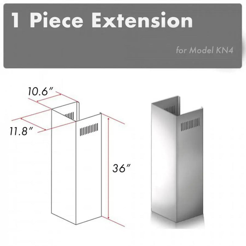 ZLINE 1 Piece Chimney Extension for 10' Ceilings, 1PCEXT-KN4 by Farmhouse Kitchen and Bath