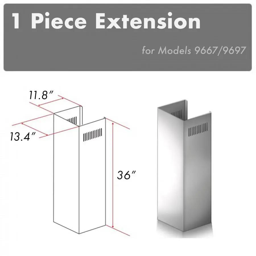 ZLINE 1 Piece Chimney Extension for 10' Ceilings,1PCEXT-9667/9697 by Farmhouse Kitchen and Bath