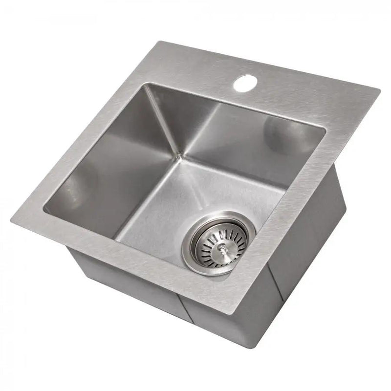 ZLINE 15" Topmount Single Bowl Bar Sink DuraSnow Stainless Steel, STS-15S by Farmhouse Kitchen and Bath