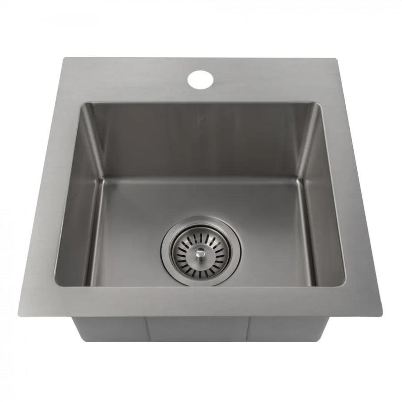 ZLINE 15" Topmount Single Bowl Bar Sink in Stainless Steel, STS-15 by Farmhouse Kitchen and Bath