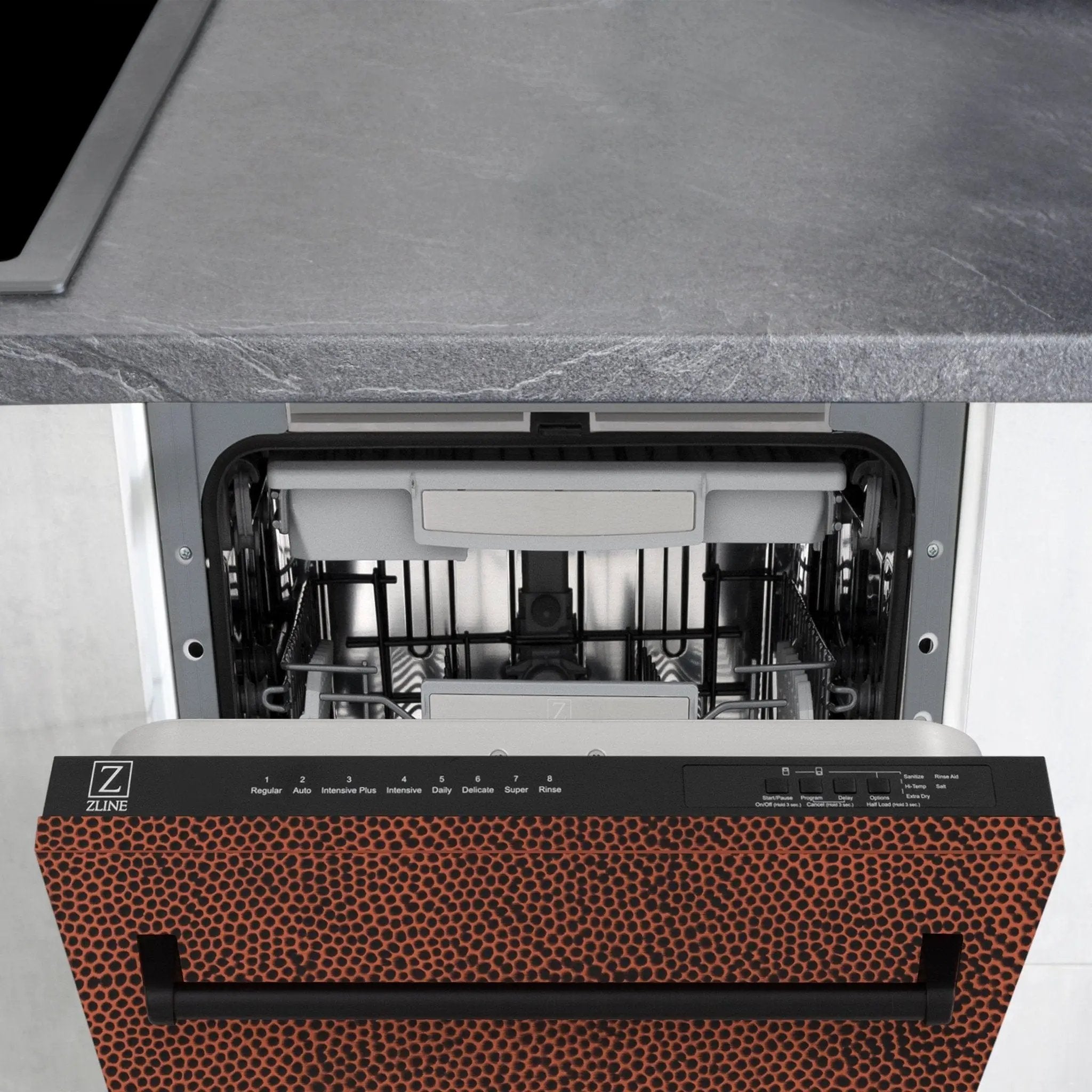 ZLINE 18" Dishwasher, Hammered Copper panel, Stainless Tub, DWV-HH-18 by Farmhouse Kitchen and Bath