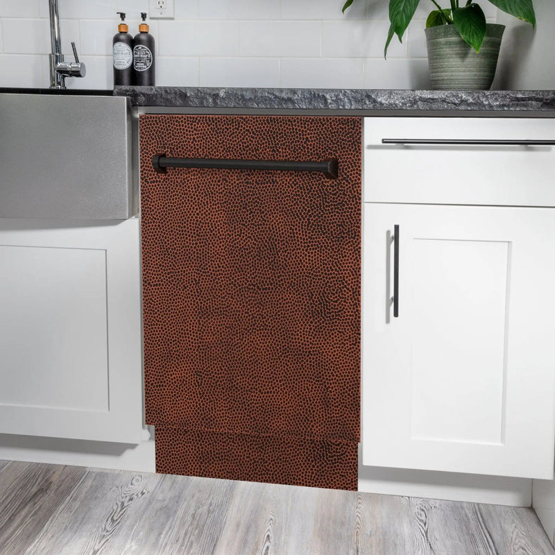 ZLINE 18" Dishwasher, Hammered Copper panel, Stainless Tub, DWV-HH-18 by Farmhouse Kitchen and Bath