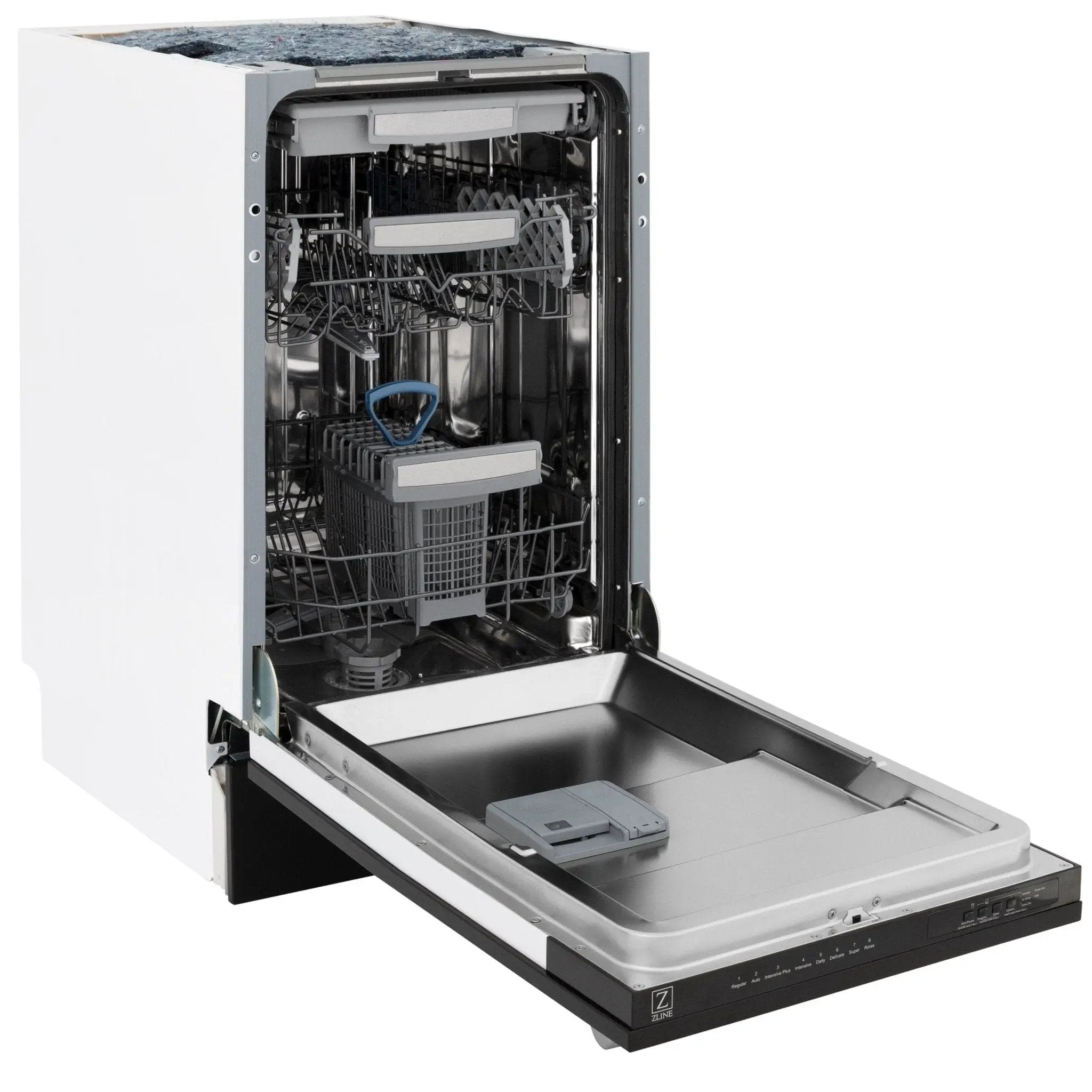 ZLINE 18" Dishwasher in Black matt panel, Stainless Tub, DWV-BLM-18 by Farmhouse Kitchen and Bath