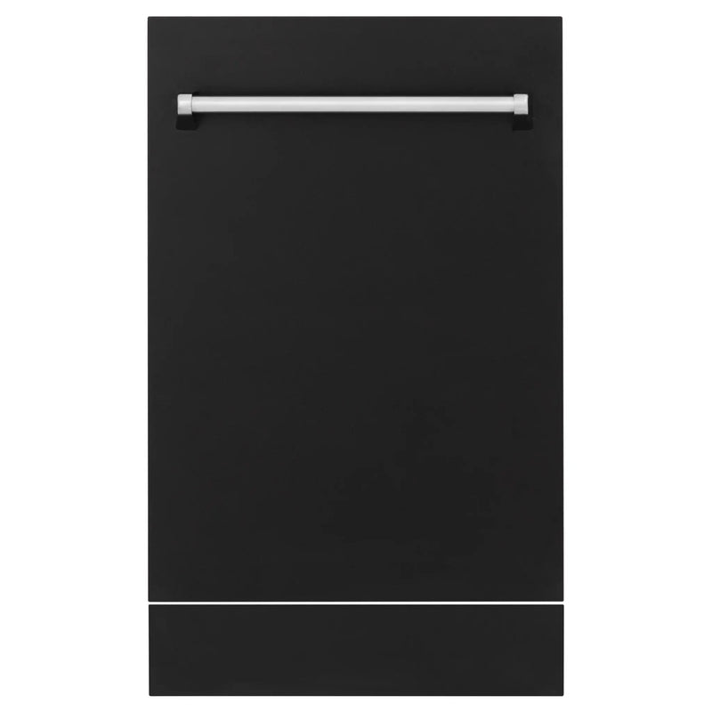 ZLINE 18" Dishwasher in Black matt panel, Stainless Tub, DWV-BLM-18 by Farmhouse Kitchen and Bath
