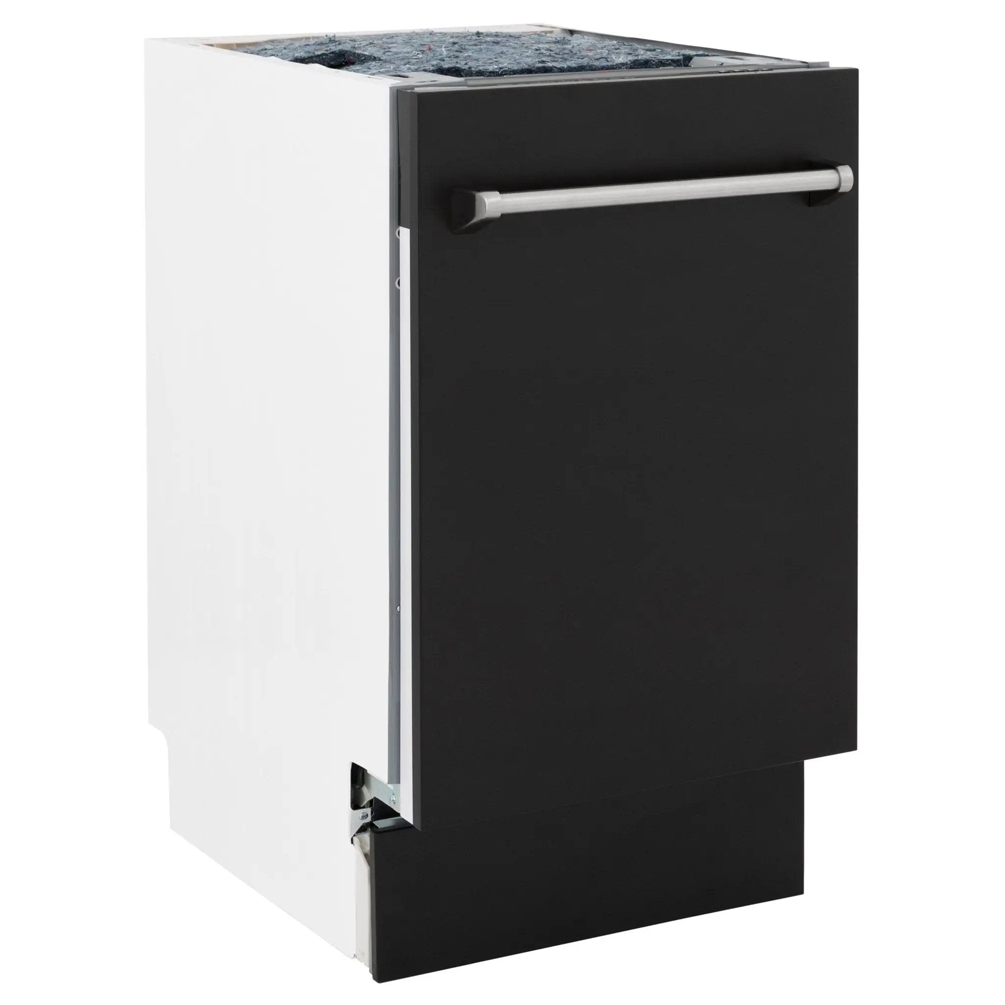 ZLINE 18" Dishwasher in Black matt panel, Stainless Tub, DWV-BLM-18 by Farmhouse Kitchen and Bath