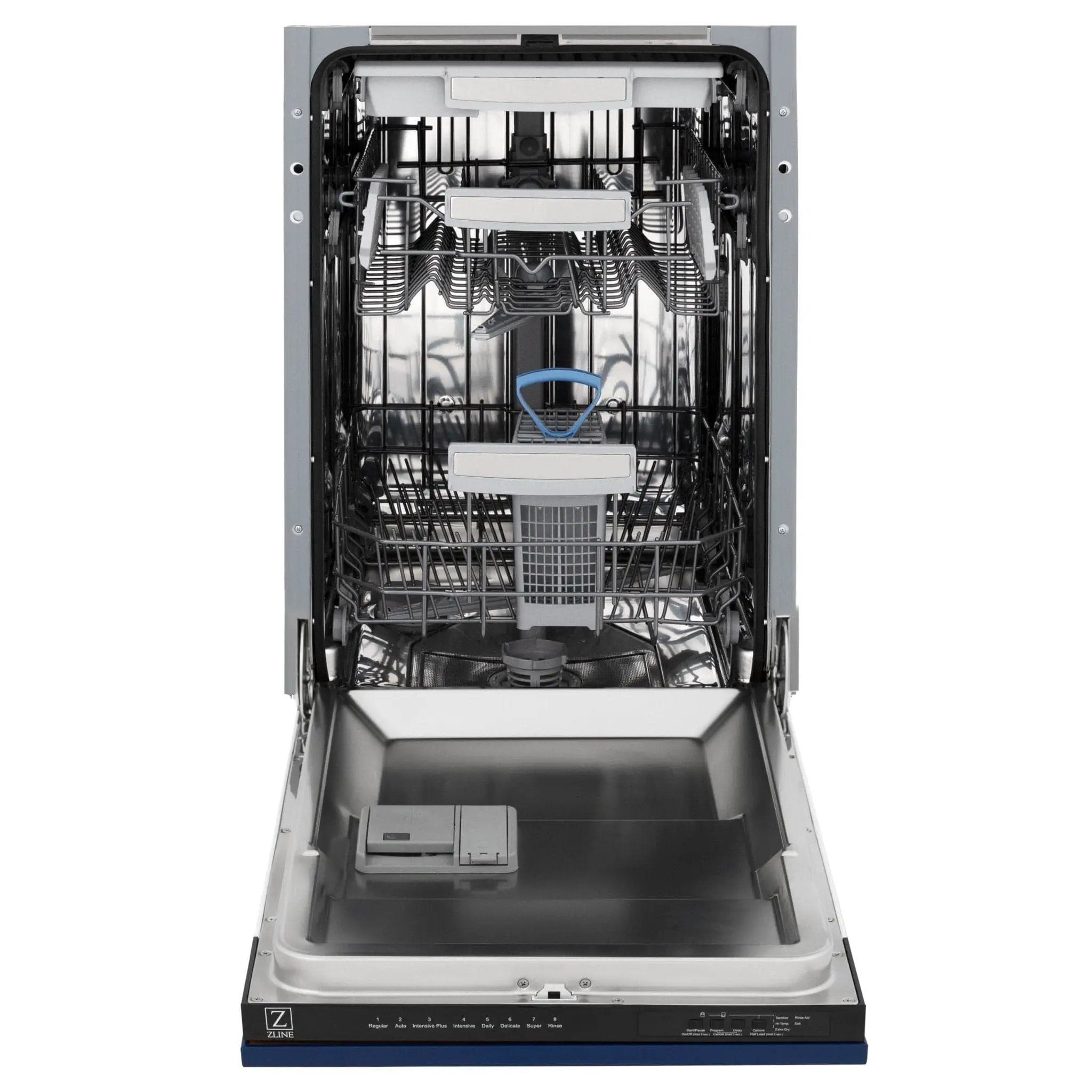ZLINE 18" Dishwasher in Blue gloss panel, Stainless Tub, DWV-BG-18 by Farmhouse Kitchen and Bath