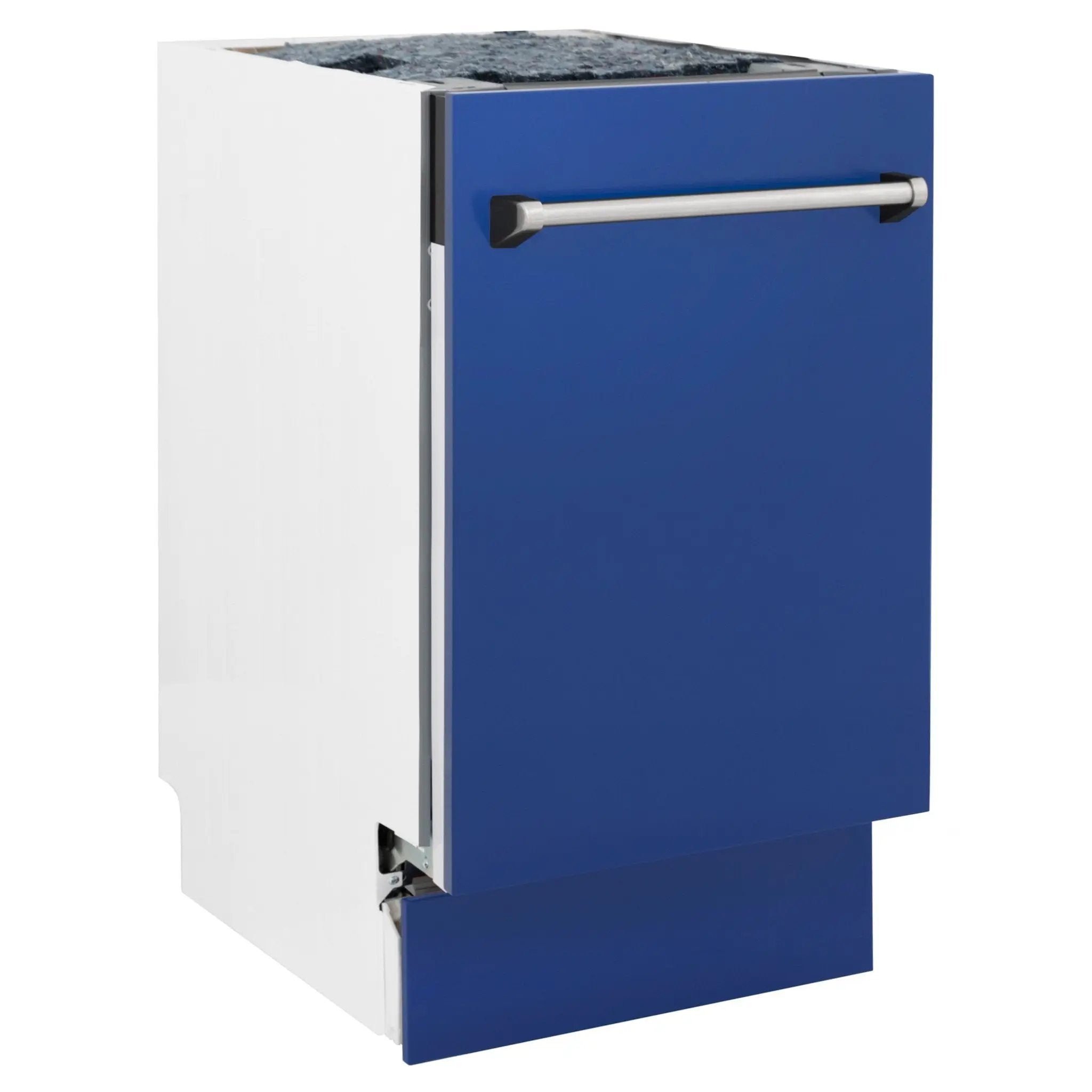 ZLINE 18" Dishwasher in Blue matt panel, Stainless Tub, DWV-BM-18 by Farmhouse Kitchen and Bath