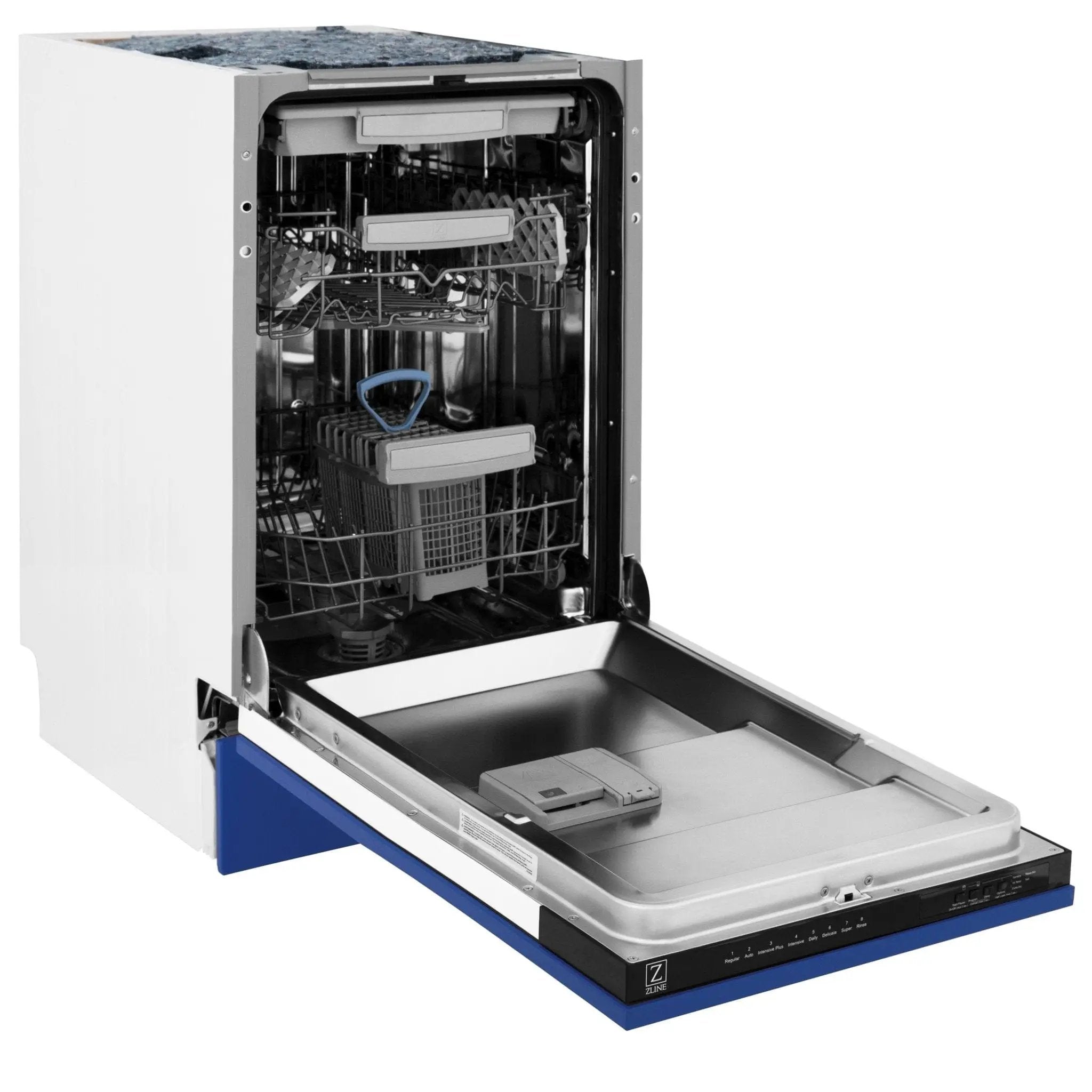 ZLINE 18" Dishwasher in Blue matt panel, Stainless Tub, DWV-BM-18 by Farmhouse Kitchen and Bath