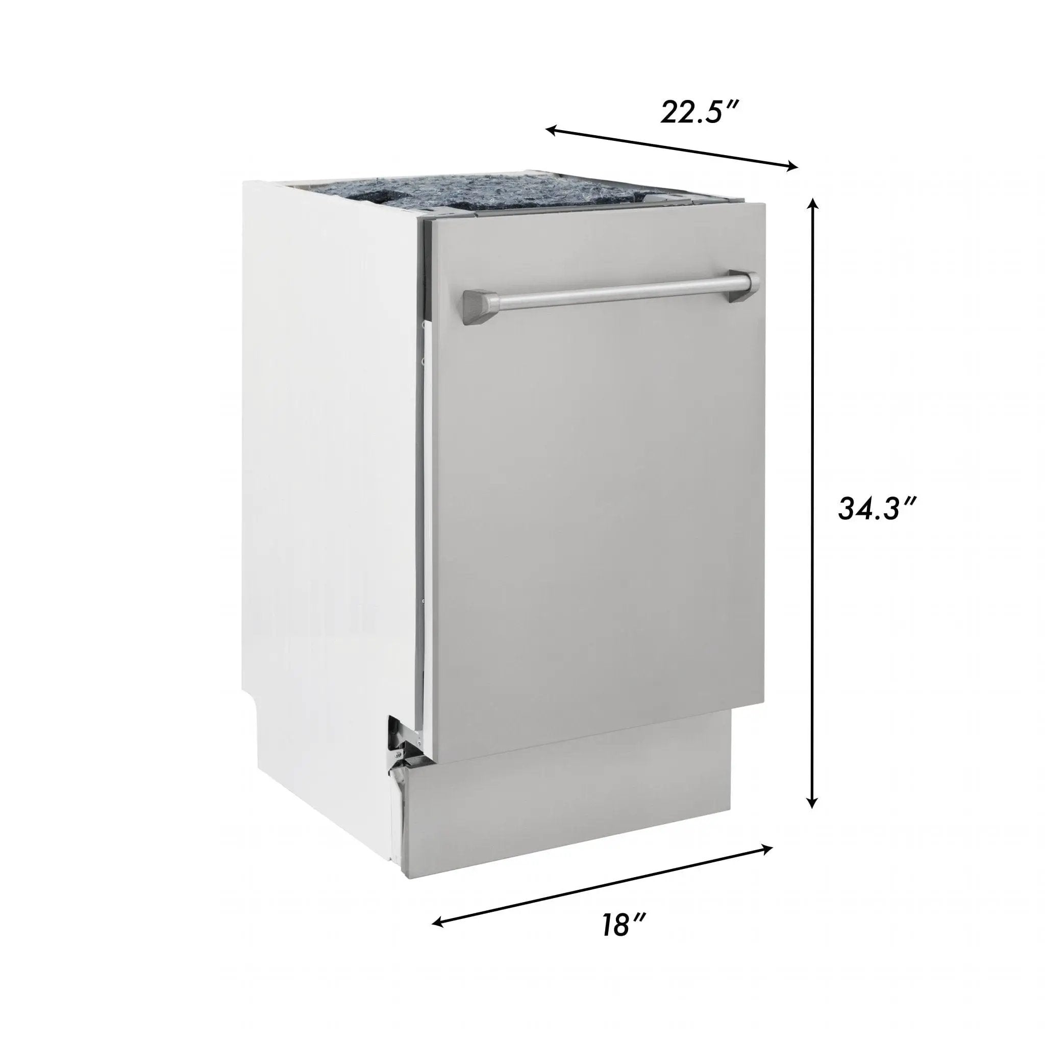 ZLINE 18" Dishwasher in Custom Panel Ready, Stainless Tub, DWV-304-18 by Farmhouse Kitchen and Bath