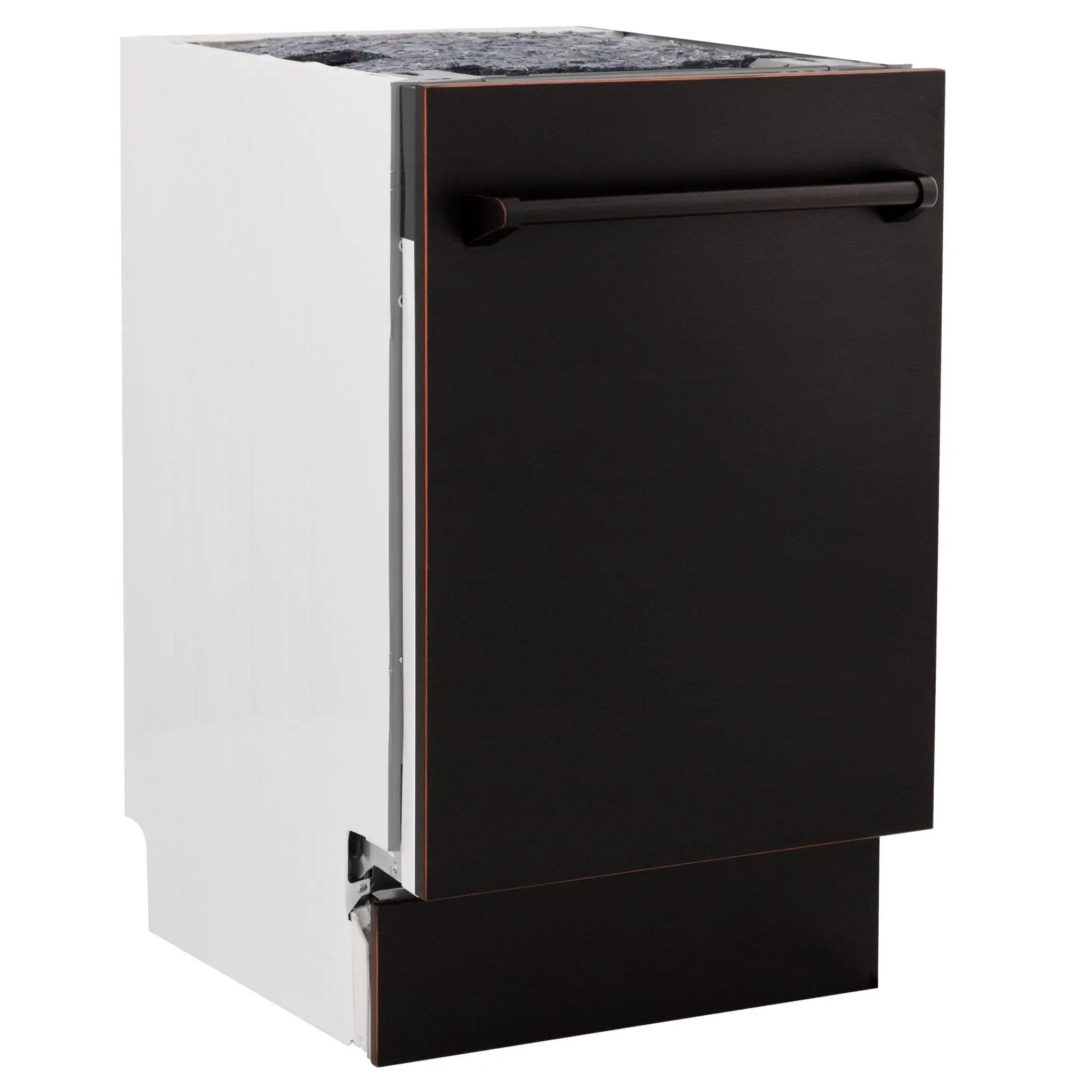 ZLINE 18" Dishwasher, Oil Rubbed Bronze panel, Stainless Tub, DWV-ORB-18 by Farmhouse Kitchen and Bath