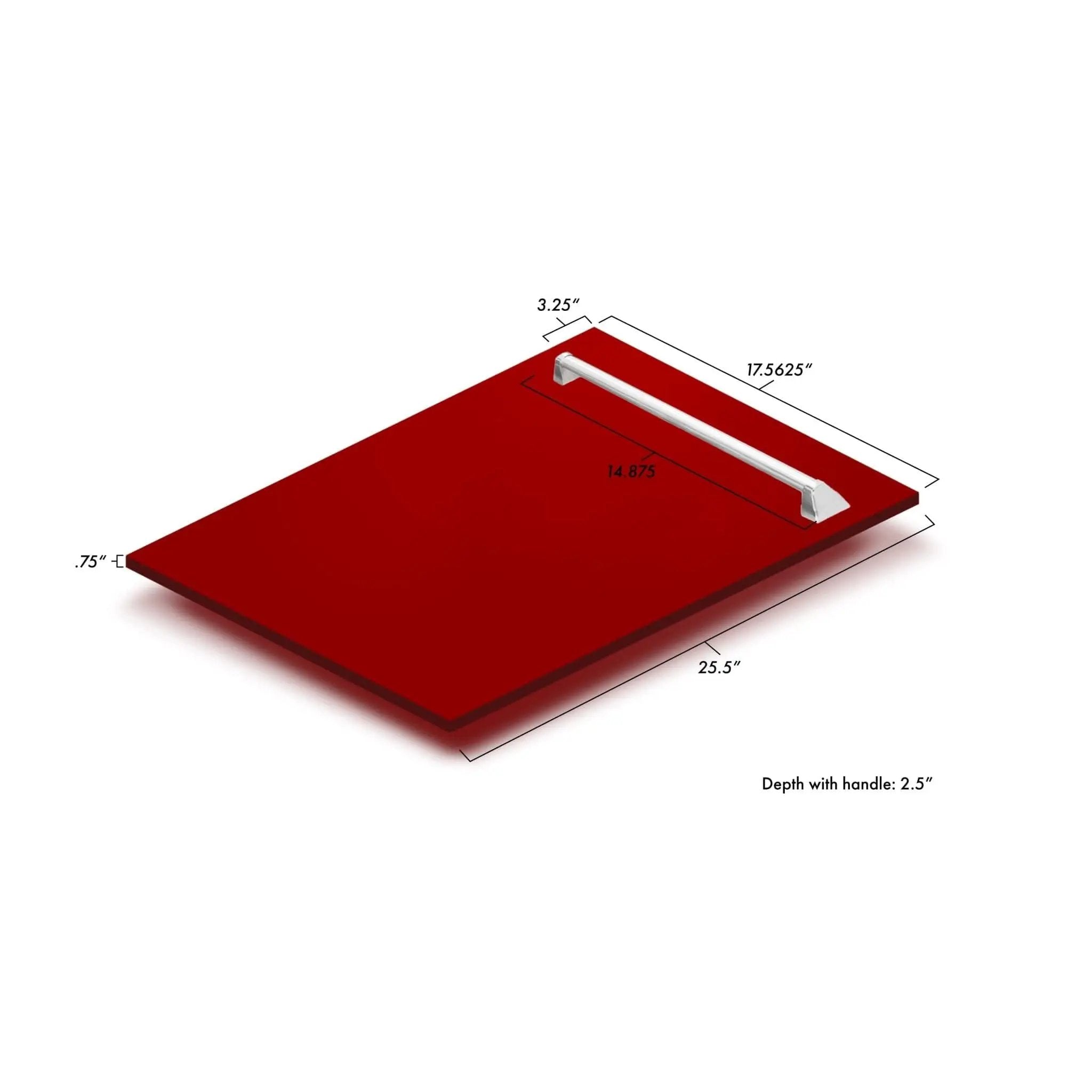 ZLINE 18" Dishwasher, Red Gloss panel, Stainless Tub, DWV-RG-18 by Farmhouse Kitchen and Bath