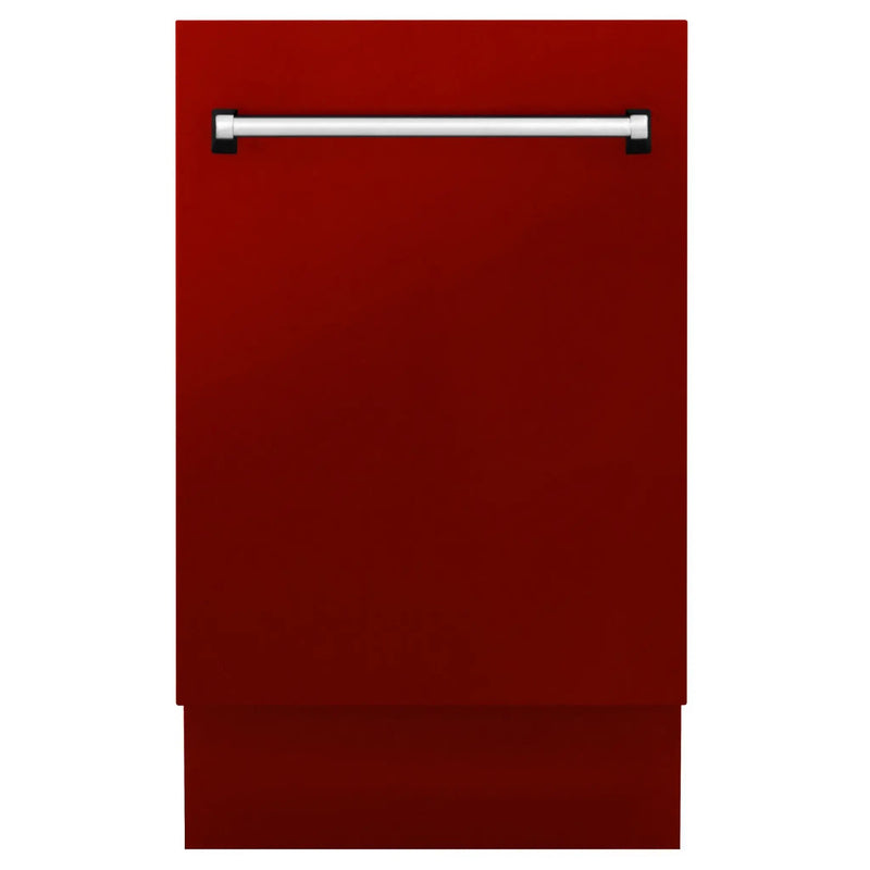 ZLINE 18" Dishwasher, Red Gloss panel, Stainless Tub, DWV-RG-18 by Farmhouse Kitchen and Bath