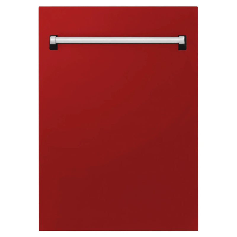 ZLINE 18" Dishwasher, Red Gloss panel, Stainless Tub, DWV-RG-18 by Farmhouse Kitchen and Bath