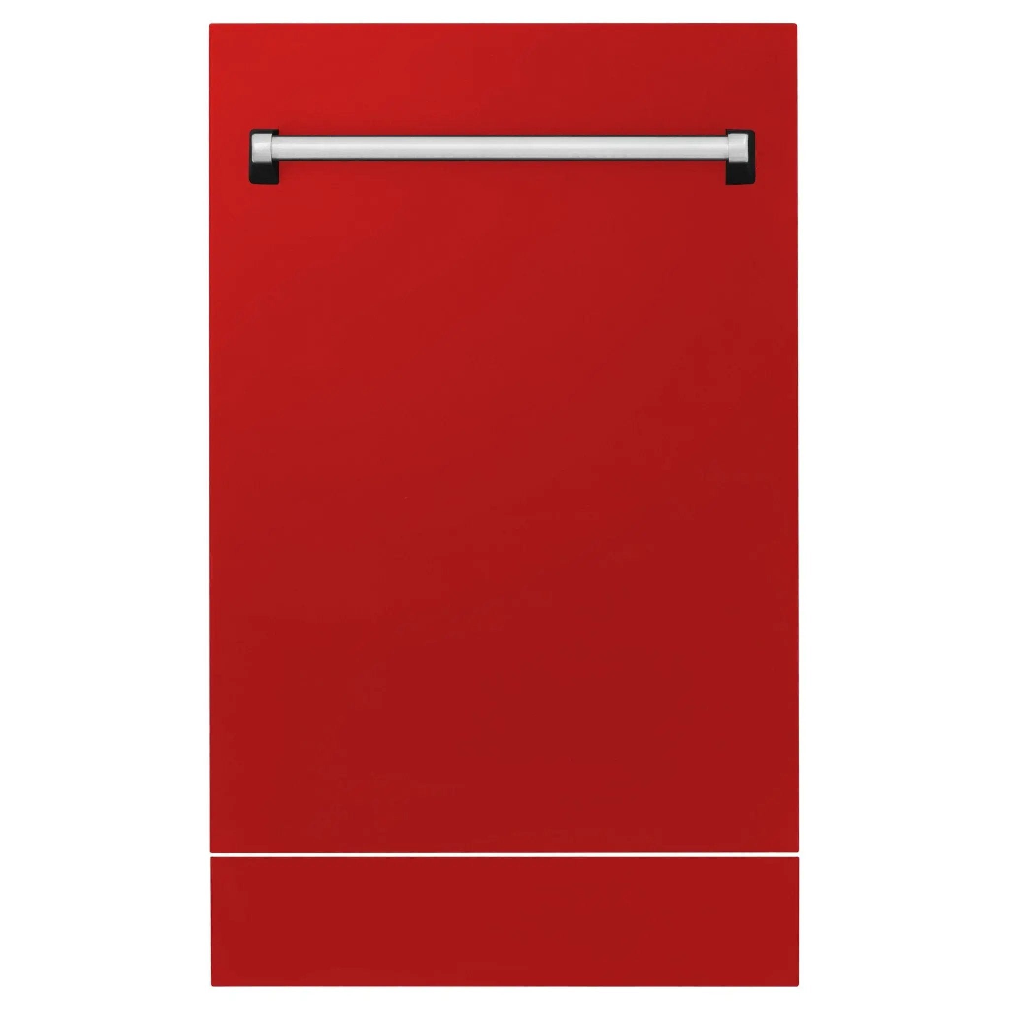 ZLINE 18" Dishwasher, Red Matt panel, Stainless Tub, DWV-RM-18 by Farmhouse Kitchen and Bath