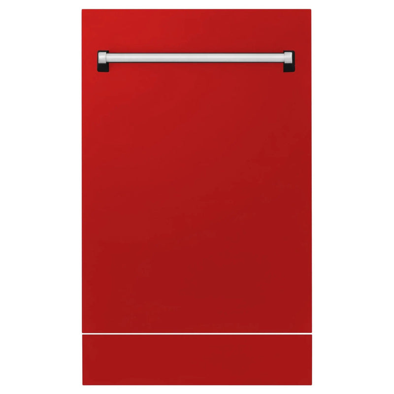 ZLINE 18" Dishwasher, Red Matt panel, Stainless Tub, DWV-RM-18 by Farmhouse Kitchen and Bath