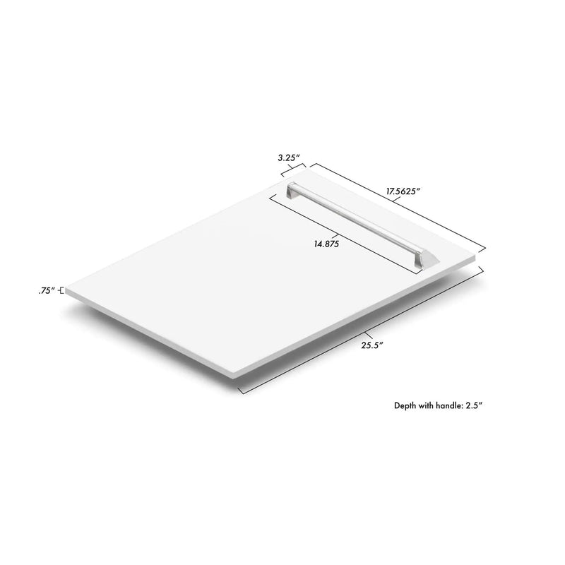 ZLINE 18" Dishwasher, White Matte panel, Stainless Tub, DWV-WM-18 by Farmhouse Kitchen and Bath