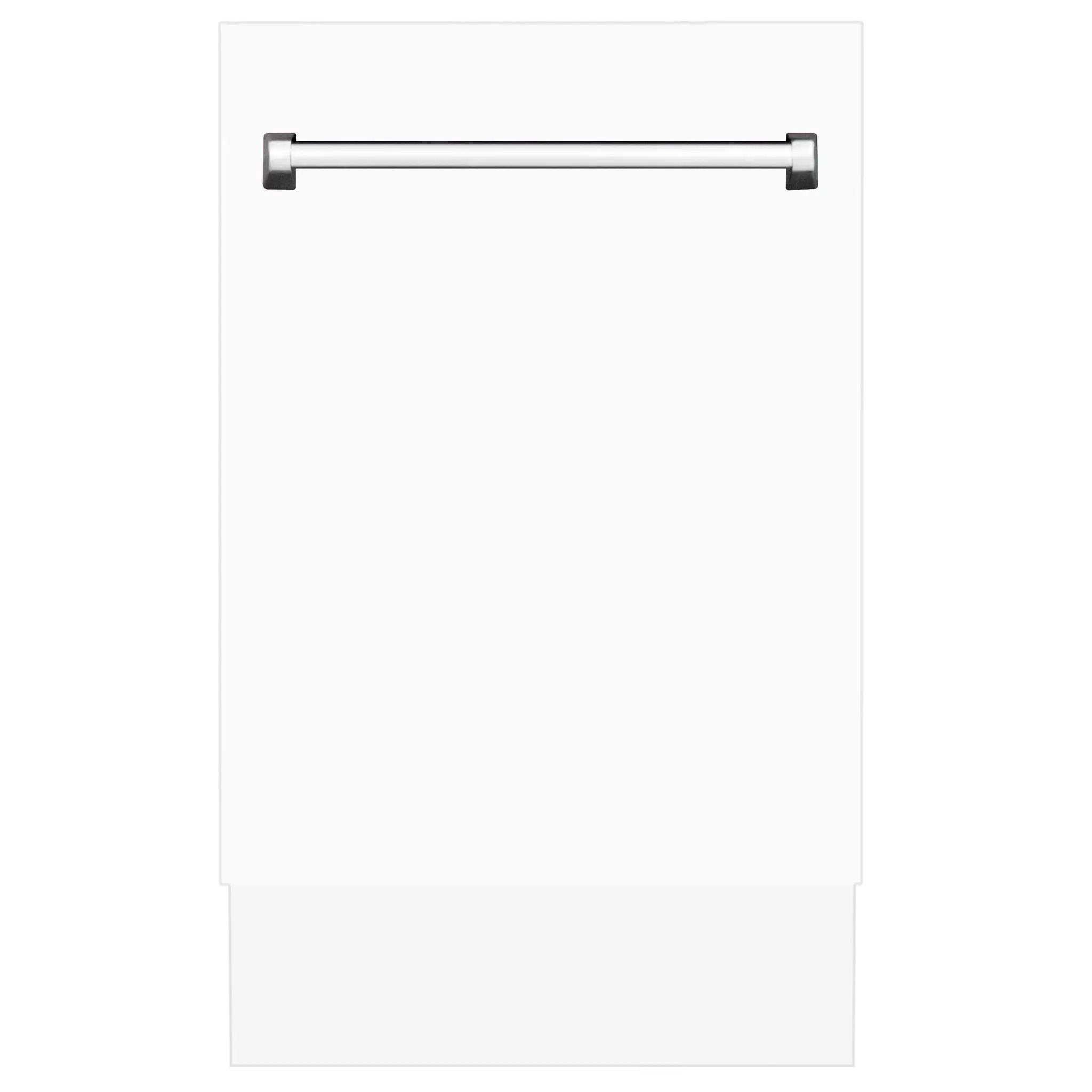 ZLINE 18" Dishwasher, White Matte panel, Stainless Tub, DWV-WM-18 by Farmhouse Kitchen and Bath