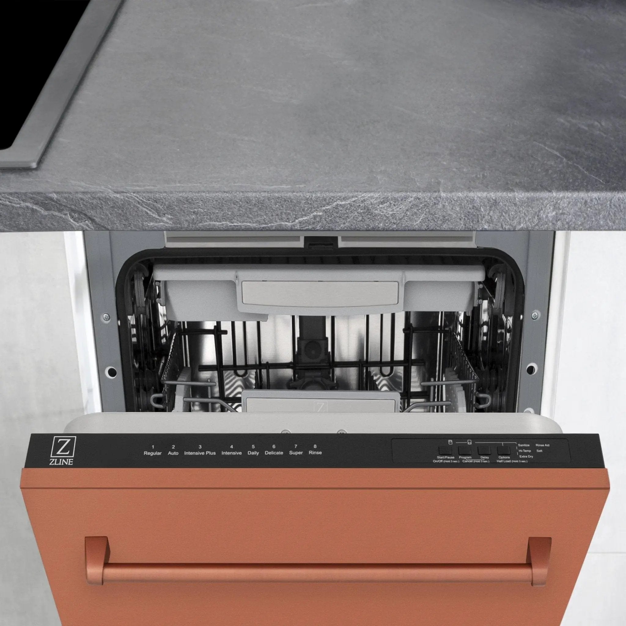 ZLINE 18" Dishwasher with Copper panel, Stainless Tub, DWV-C-18 by Farmhouse Kitchen and Bath