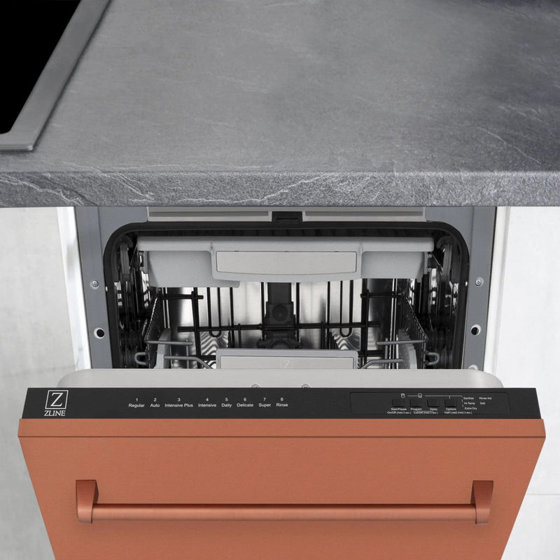 ZLINE 18" Dishwasher with Copper panel, Stainless Tub, DWV-C-18 by Farmhouse Kitchen and Bath