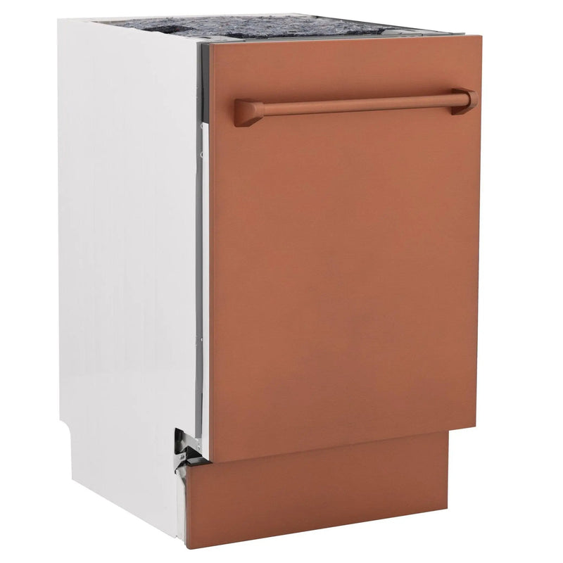 ZLINE 18" Dishwasher with Copper panel, Stainless Tub, DWV-C-18 by Farmhouse Kitchen and Bath