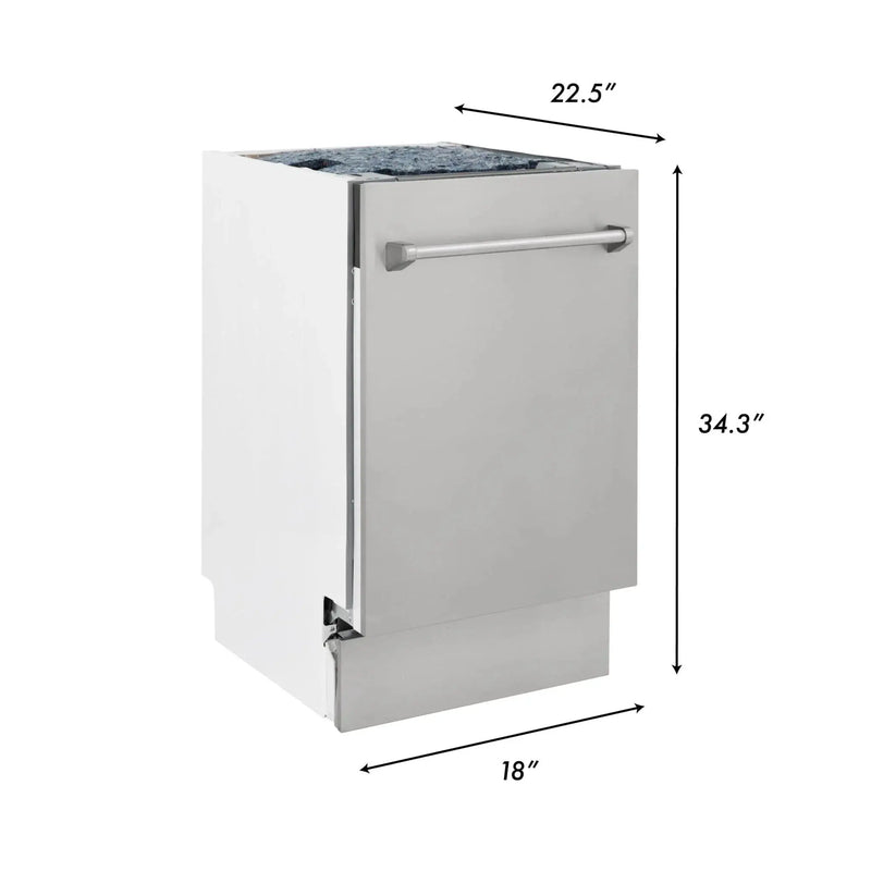 ZLINE 18" Tallac Series 3rd Rack Top Control Dishwasher in Custom Panel Ready with Stainless Steel Tub, DWV-UF-18 by Farmhouse Kitchen and Bath